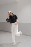  Áo polo nữ cổ khóa thêu ngực cotton cao cấp 