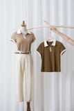 Áo polo nữ cổ khóa phối màu chất cotton mềm mát 