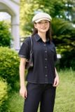  Áo sơmi bò giấy vai chờm cổ đức theo phong cách trẻ trung, sành điệu 