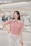  Áo kiểu nữ chất liệu cotton phối cổ sơ mi kẻ 