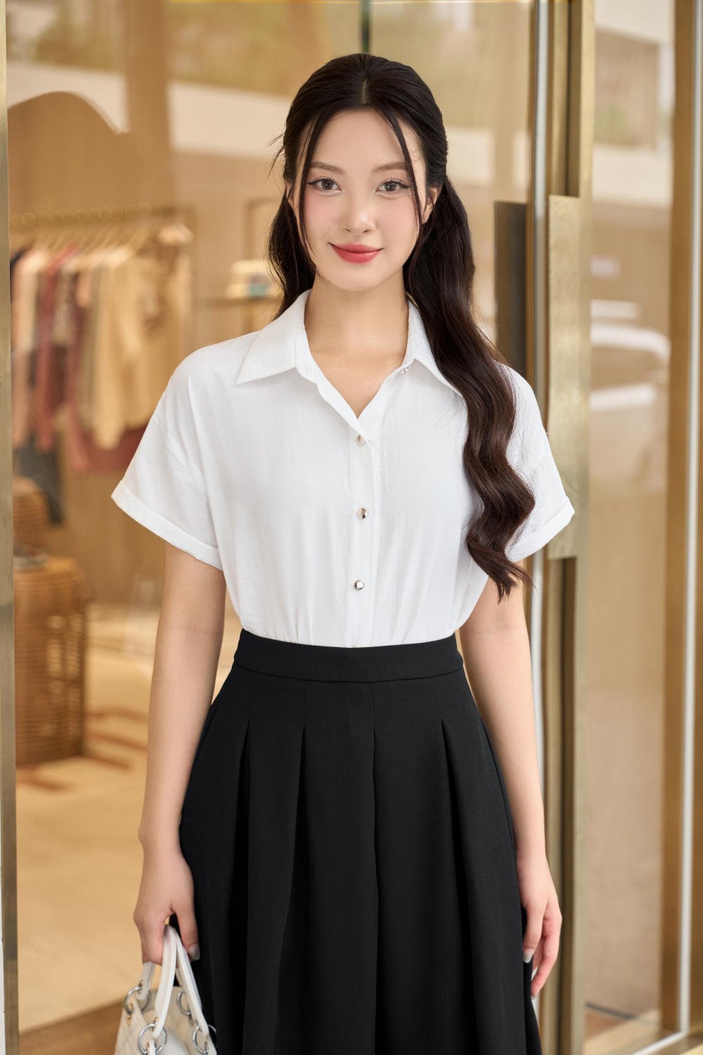 chân váy xòe công sở