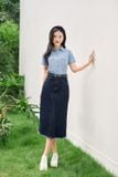  Áo sơ mi bò nữ Cardina dáng cổ đức có túi ngực 