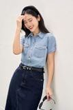  Áo sơ mi bò nữ Cardina dáng cổ đức có túi ngực 