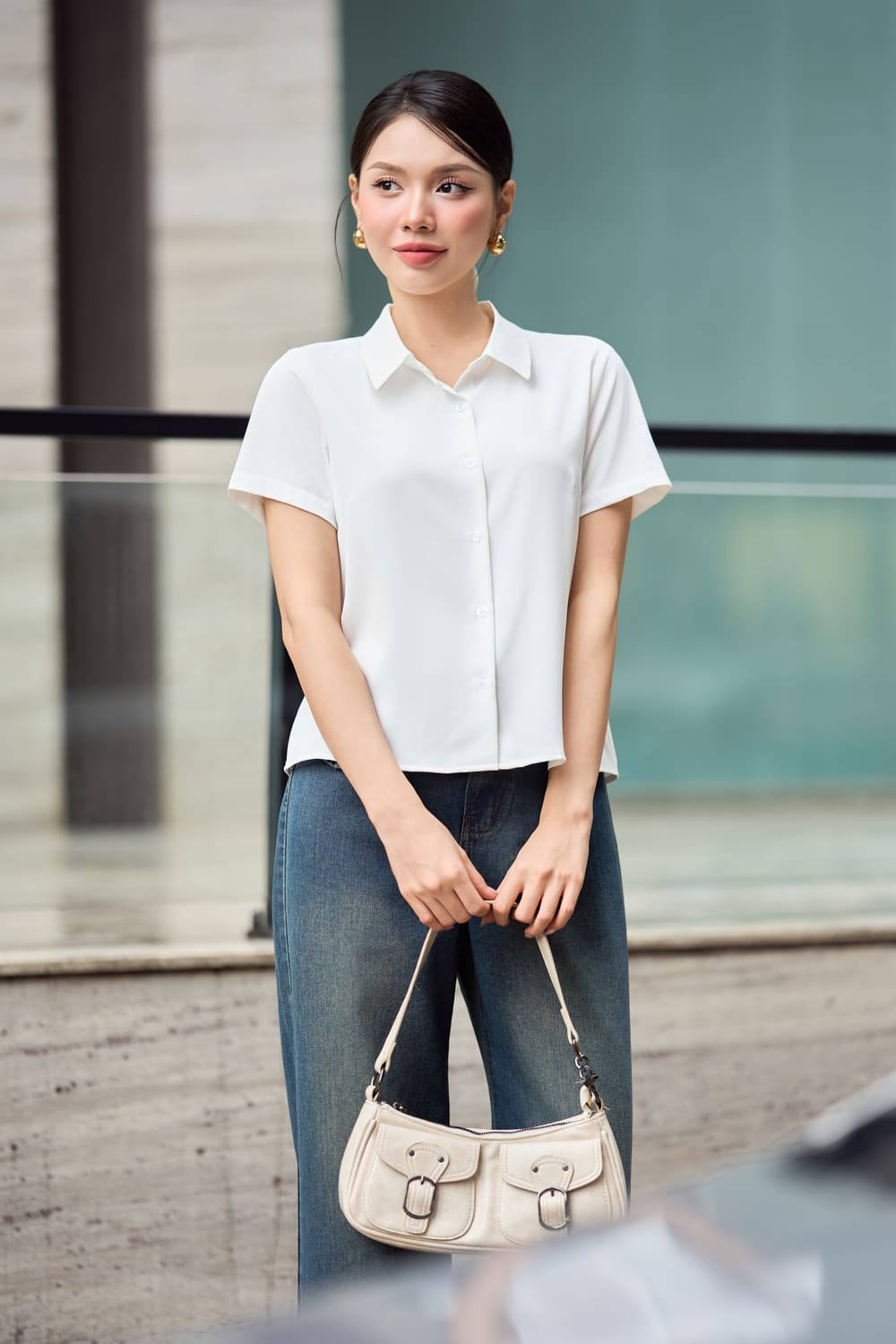 cách phối quần tây áo sơ mi nữ