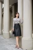  Áo sơ mi cổ nơ tay dài chất tằm lụa mềm mại, nhẹ mát 