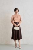  Áo sơmi cổ trụ tay dài chất tơ tằm mềm mại 