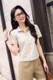  Áo polo nữ chất tăm cotton lá cổ tròn 