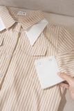  Áo sơ mi phối cổ rời cách điệu chất thô họa tiết kẻ trẻ trung 