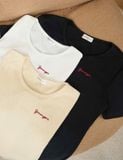  Áo thun nữ trẻ trung vải cotton họa tiết thêu ngực 