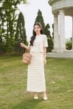  Áo kiểu nữ chất ren nhún bèo tầng dáng ngắn 