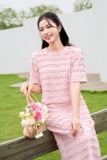  Áo kiểu nữ chất ren nhún bèo tầng dáng ngắn 