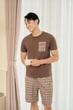  Đồ bộ nam cotton dáng đùi hoạ tiết kẻ túi ốp ngực Cardina 