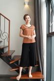  Bộ cotton Nhật ống sớ lửng viền lé, bộ mặc nhà trung niên đẹp 