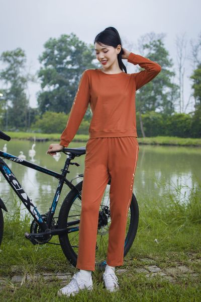  Bộ mặc nhà thu đông nữ chất cotton chọn lọc, dáng dài in chữ 