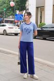  Set bộ nữ áo phông quần suông phối cố họa tiết trái tim 
