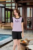  Bộ mặc nhà nữ chất cotton dáng đùi có phối in hình 