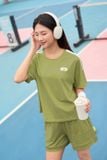  Bộ cotton đùi thể thao nữ phối kẻ cạp chun co giãn, túi 2 bên tiện lợi 