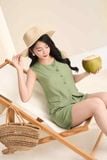  Bộ đồ nữ Cardina dòng Casual vải đũi bamboo dáng gile quần đùi phối cúc 