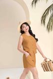  Bộ đồ nữ Cardina dòng Casual vải đũi bamboo dáng gile quần đùi phối cúc 