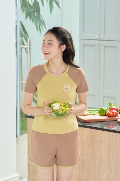  Đồ bộ cotton nữ cổ tim tay raglan chính hãng Cardina 