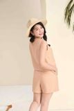  Bộ đồ nữ Cardina dòng Casual vải đũi bamboo dáng gile quần đùi phối cúc 