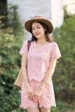  Bộ thô nữ dáng cổ tròn quần đùi chất thô Boi 