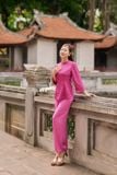  Bộ pháp phục đi chùa chất gấm tơ tằm cổ tấc cách điệu 