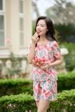  Bộ mặc nhà nữ dáng quần đùi cộc tay gấu bèo chất lanh họa tiết hoa mềm 