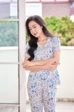  Bộ lửng mặc nhà chất liệu lanh mát mẻ, phối cổ bèo nữ tính 
