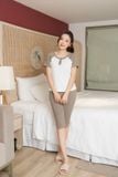  Đồ bộ mặc nhà dáng lửng phối cổ trụ chất liệu tăm lạnh NOHU 2026 