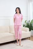  Bộ Pijama lụa lửng phối ren họa tiết trẻ trung, mát mẻ 