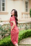  Bộ lửng mặc nhà nữ chất liệu lanh tay cộc phối bèo in họa tiết 