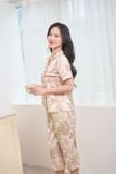  Bộ Pijama lụa lửng phối ren họa tiết trẻ trung, mát mẻ 