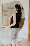  Đồ bộ cotton nữ dáng lửng hoạ tiết phối áo sát nách Cardina 