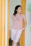  Đồ bộ cotton nữ dáng lửng hoạ tiết phối áo sát nách Cardina 