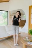  Đồ bộ cotton nữ dáng lửng hoạ tiết phối áo sát nách Cardina 