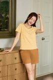  Bộ đùi mặc nhà nữ Cardina chính hãng chất liệu cotton áo kẻ 