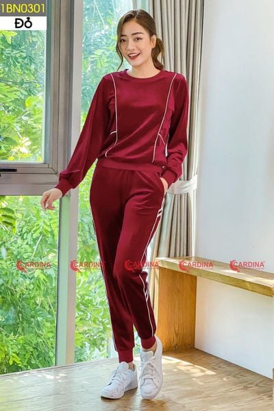  Bộ mặc nhà thu đông chất nhung siêu mềm mịn, kiểu dáng thể thao 