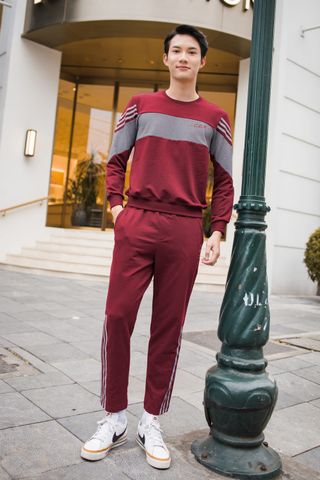 Bộ nỉ kiểu dáng thể thao nam Cardina, chất nỉ da cá co giãn 4 chiều