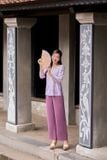  Bộ pháp phục đi chùa chất lụa cổ tròn xẻ sườn thanh lịch Cardina 