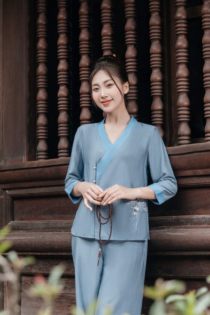  Bộ pháp phục đi chùa Giao lĩnh cách tân chất đũi Bamboo 