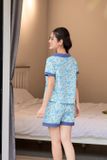  Bộ pijama đùi mặc nhà nữ Cardina chất liệu thô có phối 