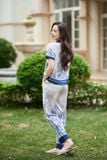  Bộ Pijama lụa quần suông phối gấu túi ngực họa tiết Cardina 