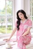  Bộ Pijama lụa quần suông phối gấu túi ngực họa tiết Cardina 