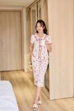  Đồ bộ pijama lửng chất liệu lụa Satin mềm mại, dáng cổ sen có lé 