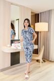  Đồ bộ pijama lửng chất liệu lụa Satin mềm mại, dáng cổ sen có lé 