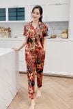  Bộ pijama lụa tay phồng quần dài, đồ bộ Pijama cao cấp 