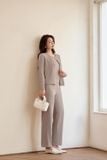  Bộ quần dài kèm áo cardigan chất liệu len tăm co giãn thoải mái, giữ ấm tốt 