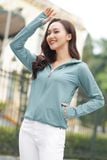  Áo khoác chống nắng nữ ngắn 2 lớp, chất thun lạnh 