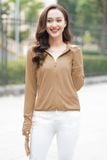  Áo khoác chống nắng nữ ngắn 2 lớp, chất thun lạnh 
